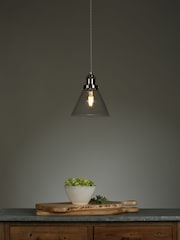 Laura Ashley Silver Isaac Pendant Ceiling Light - Image 1 of 4
