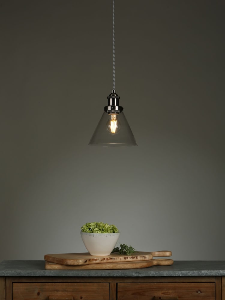 Laura Ashley Silver Isaac Pendant Ceiling Light - Image 1 of 4