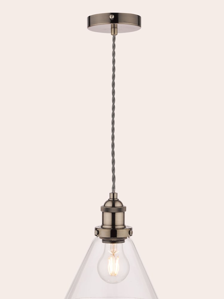 Laura Ashley Silver Isaac Pendant Ceiling Light - Image 2 of 4
