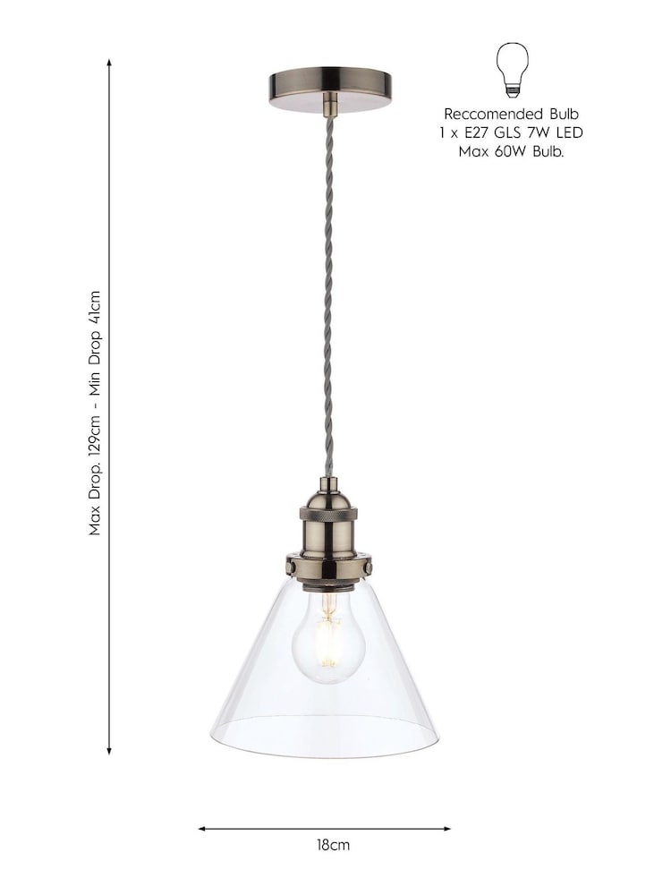 Laura Ashley Silver Isaac Pendant Ceiling Light - Image 4 of 4