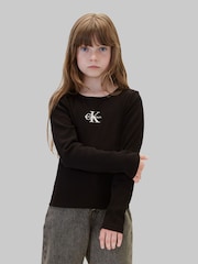 PVH Nero - Calvin Klein Long Sleeve Logo T-Shirt - Immagine 1 di 5