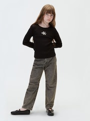 PVH Nero - Calvin Klein Long Sleeve Logo T-Shirt - Immagine 3 di 5