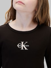 PVH Nero - Calvin Klein Long Sleeve Logo T-Shirt - Immagine 4 di 5