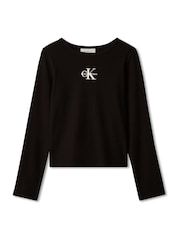 PVH Nero - Calvin Klein Long Sleeve Logo T-Shirt - Immagine 5 di 5