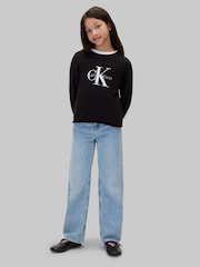 Calvin Klein Black Knit Logo Jumper - Image 2 of 6