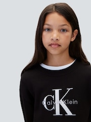 Calvin Klein Black Knit Logo Jumper - Image 4 of 6