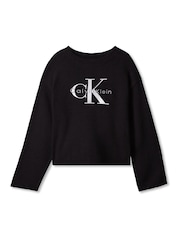 Calvin Klein Black Knit Logo Jumper - Image 6 of 6