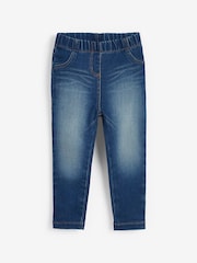 Mid Blue/Light Blue Denim 2 Pack Elasticated Waist Jeggings (3mths-7yrs) - Image 3 of 5