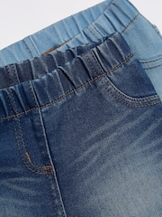 Mid Blue/Light Blue Denim 2 Pack Elasticated Waist Jeggings (3mths-7yrs) - Image 5 of 5
