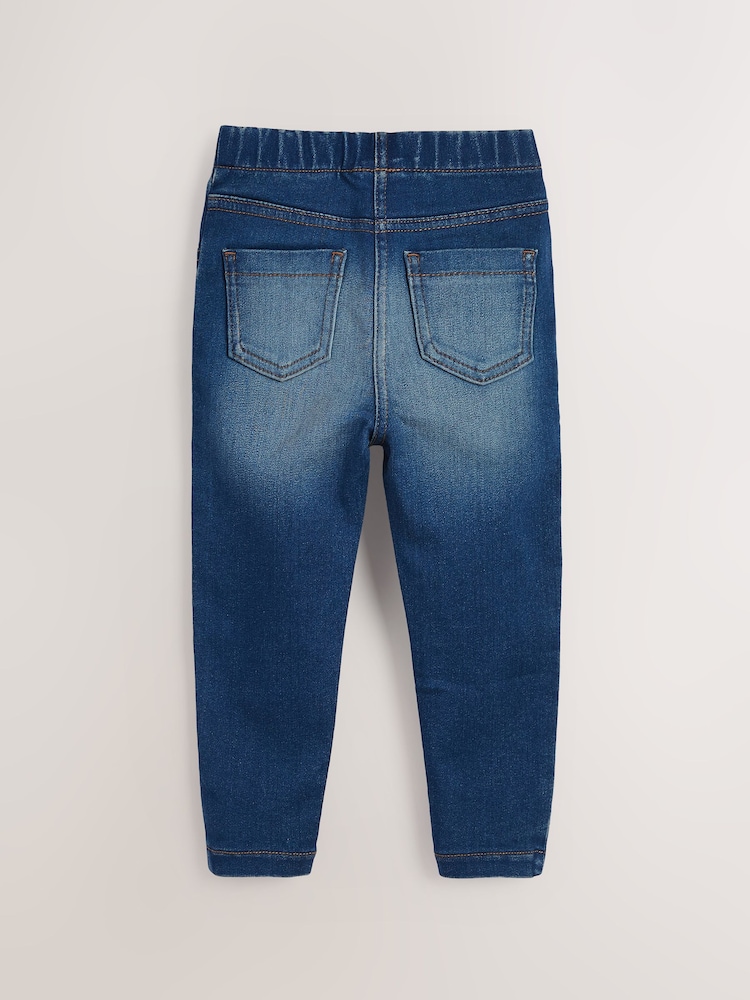 Mid Blue/Light Blue Denim 2 Pack Elasticated Waist Jeggings (3mths-7yrs) - Image 8 of 8