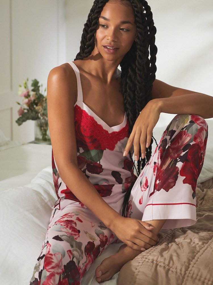 B by Ted Baker Satin Lace Cami Pyjama Set - Image 1 of 13 B by Ted Baker Satin Lace Cami Pyjama Set - Image 1 of 13