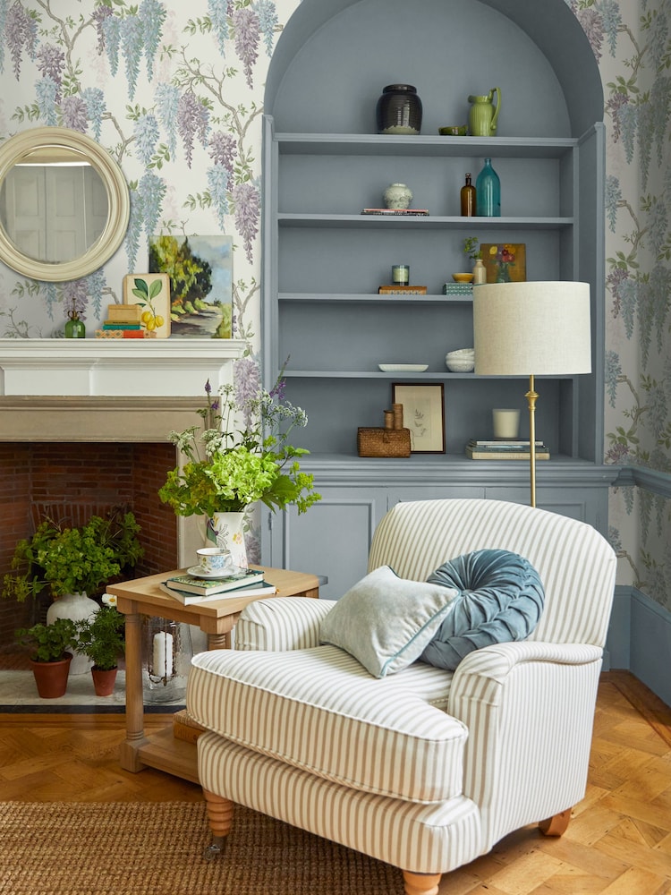 Laura Ashley Duck Egg Wisteria Garden 10M Wallpaper - Image 1 of 4