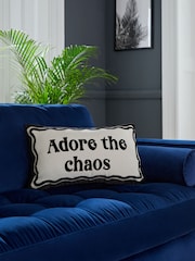 Monochrome 40 x 59cm Adore The Chaos Flock Cushion - Image 1 of 5