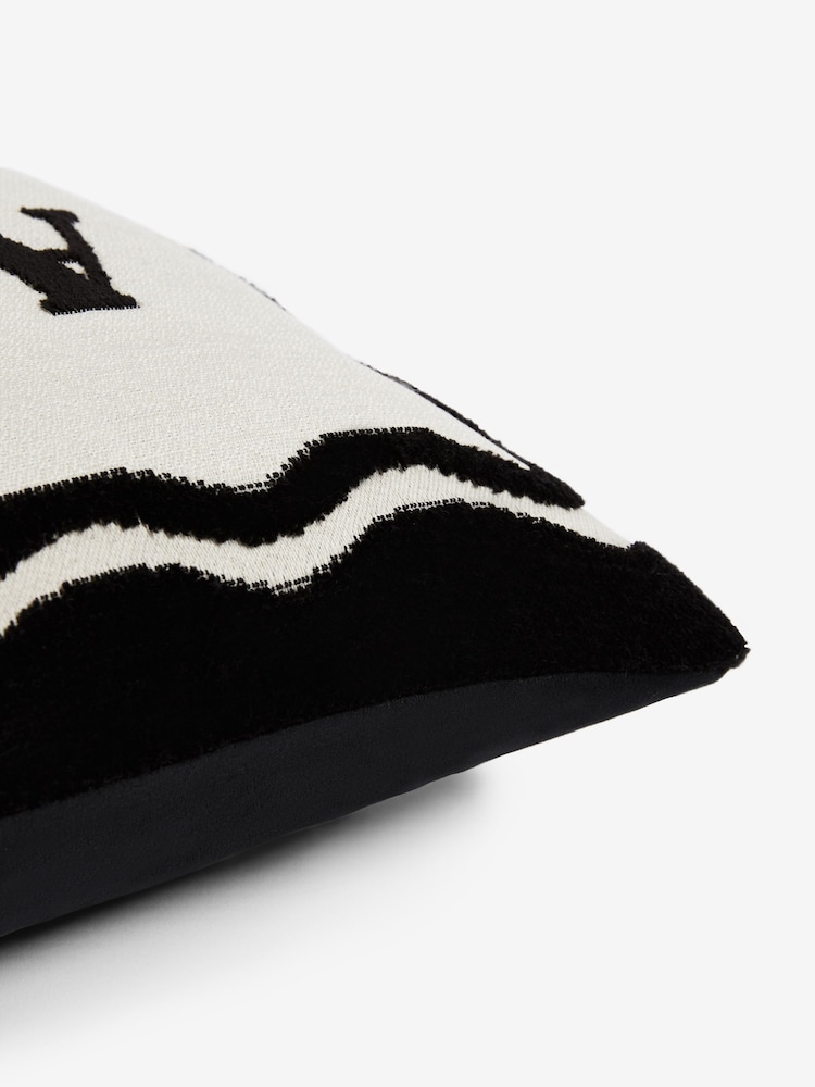 Monochrome 40 x 59cm Adore The Chaos Flock Cushion - Image 2 of 5