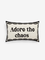 Monochrome 40 x 59cm Adore The Chaos Flock Cushion - Image 3 of 5