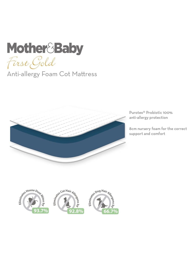 Mother&Baby Anti Allergy Foam Cot Mattress - Image 3 of 3