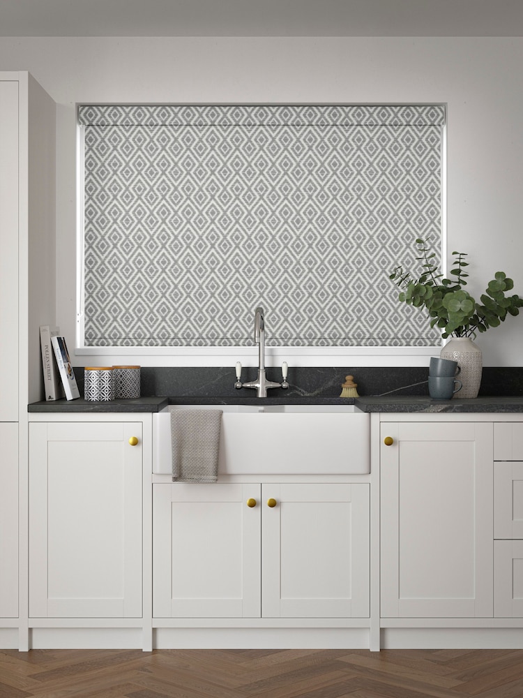 Grey Diamond Geo Made to Measure Roller Blind - Image 2 of 6