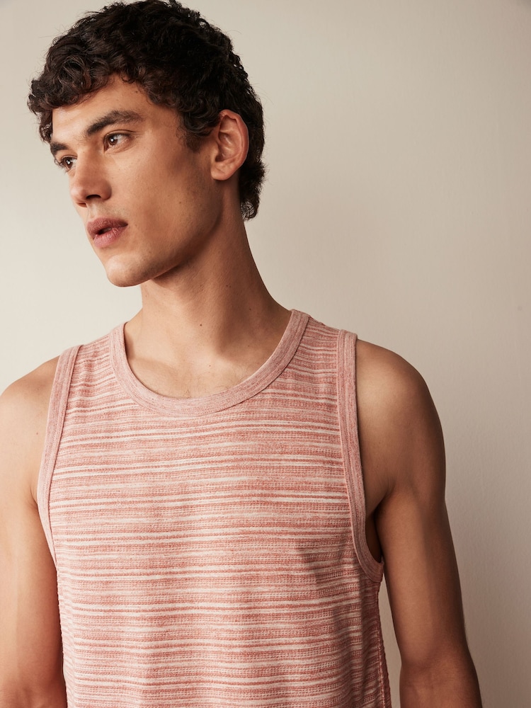 Coral Pink Textured Vest - Image 1 of 7