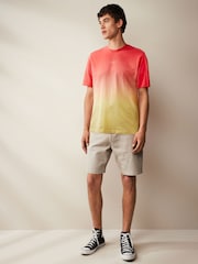 Yellow/Orange 100% Cotton Dip Dye T-Shirt - Image 2 of 6