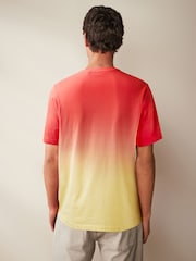Yellow/Orange 100% Cotton Dip Dye T-Shirt - Image 3 of 6