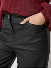 M&Co Black Coated Barrel Leg Jeans - Image 4 of 6