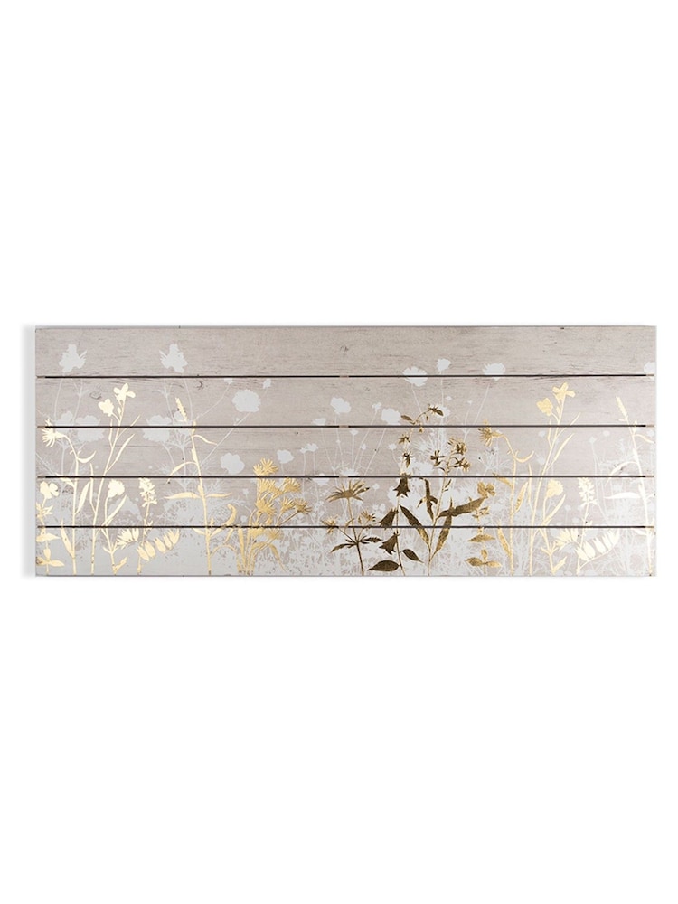 Art For The Home Natural Metallic Wood Meadow Wall Art - Image 2 of 2