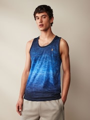 Navy Blue Dip Dye 100% Cotton Vest - Image 1 of 7