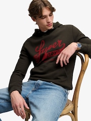 Superdry Black Vintage Script Hoodie - Image 5 of 7