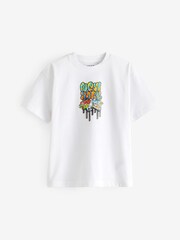 White Graffiti Backprint Relaxed Fit Short Sleeve Graphic T-Shirt (3-16yrs) - Image 5 of 7