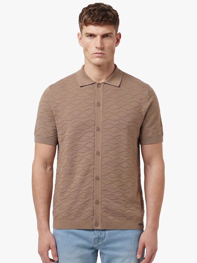 Luke 1977 Brown Knitted Shirt - Image 1 of 6