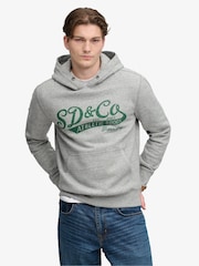 Superdry Grey Vintage Script Hoodie - Image 1 of 4