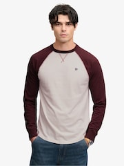 Superdry Brown Vintage Athletic Baseball Top - Image 1 of 7
