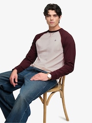 Superdry Brown Vintage Athletic Baseball Top - Image 5 of 7