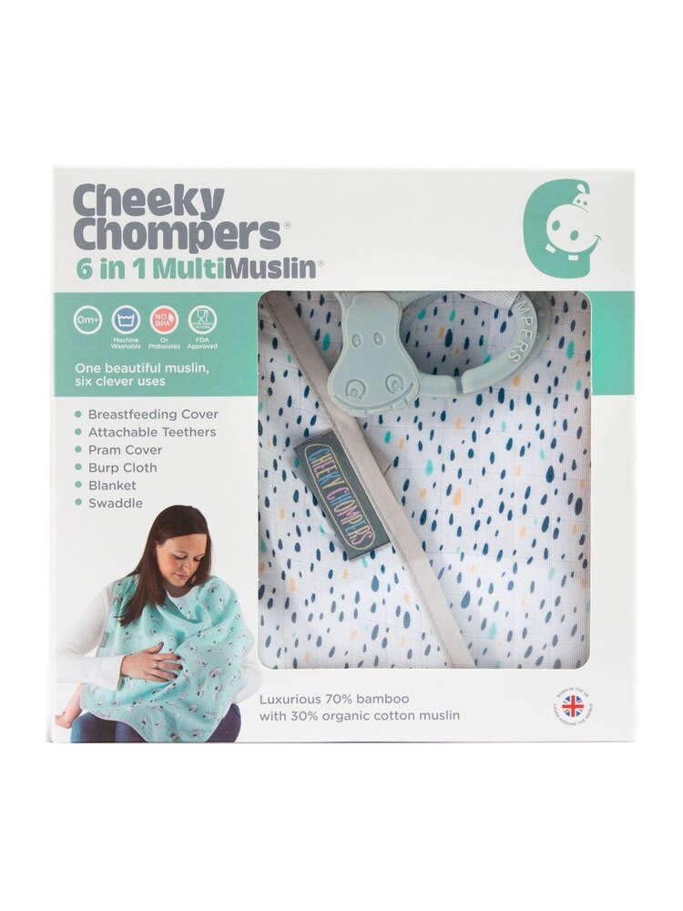 Cheeky Chompers Newborn Baby 6 in 1 Muslin White Gift - Image 2 of 12 Cheeky Chompers Newborn Baby 6 in 1 Muslin White Gift - Image 2 of 12