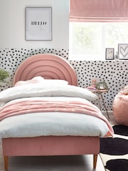Opulent Velvet Blush Pink Kids Rainbow Upholstered Standard Bed - Image 1 of 9