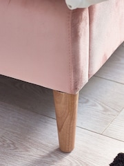 Opulent Velvet Blush Pink Kids Rainbow Upholstered Standard Bed - Image 4 of 9
