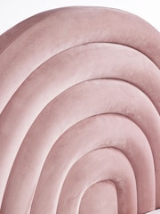 Opulent Velvet Blush Pink Kids Rainbow Upholstered Standard Bed - Image 7 of 9