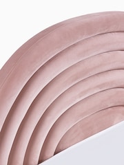 Opulent Velvet Blush Pink Kids Rainbow Upholstered Standard Bed - Image 9 of 9