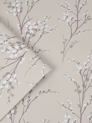 Laura Ashley Natural Pussy Willow 10M Wallpaper - Image 3 of 4