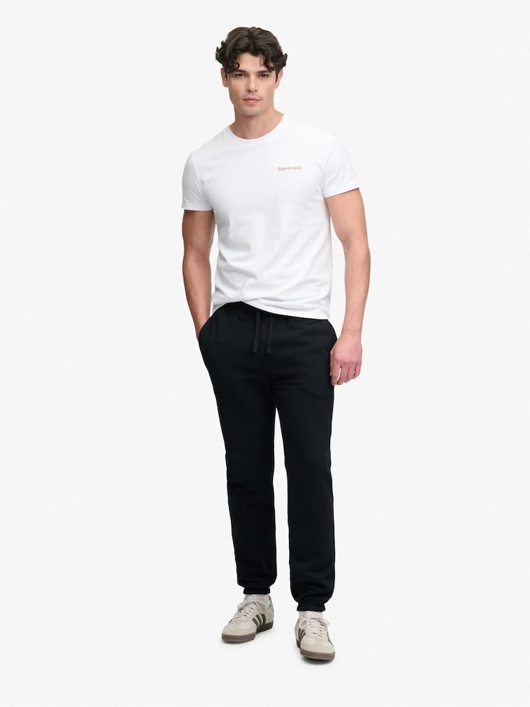 Superdry Black Essential Company Logo Joggers - Image 1 of 7 Superdry Black Essential Company Logo Joggers - Image 1 of 7
