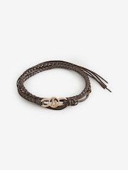B by Ted Baker Plaited Leather Black Belt - Image 1 of 3