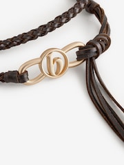 B by Ted Baker Plaited Leather Black Belt - Image 2 of 3