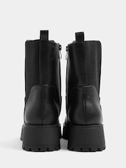 Yours Curve Black Extra Wide Fit Faux Leather Chunky Chelsea Boots - Image 4 of 5