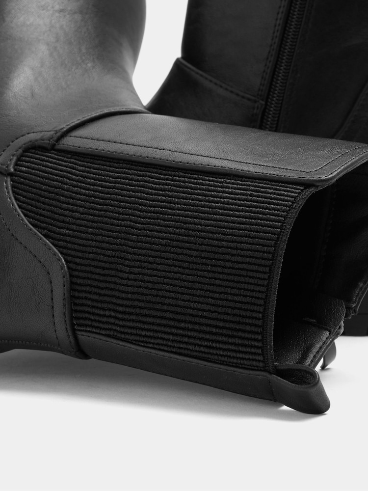 Yours Curve Black Extra Wide Fit Faux Leather Chunky Chelsea Boots - Image 5 of 5 Yours Curve Black Extra Wide Fit Faux Leather Chunky Chelsea Boots - Image 5 of 5