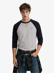 Superdry Blue Vintage Athletic Baseball Top - Image 1 of 6