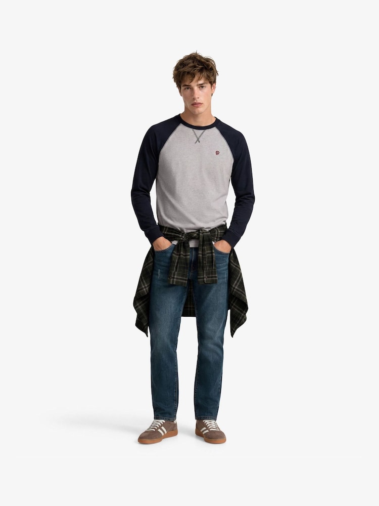 Superdry Blue Vintage Athletic Baseball Top - Image 2 of 6 Superdry Blue Vintage Athletic Baseball Top - Image 2 of 6