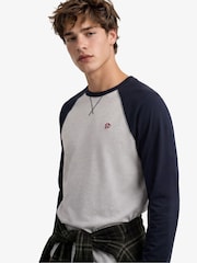 Superdry Blue Vintage Athletic Baseball Top - Image 4 of 6