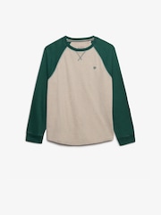 Superdry Green/Cream Vintage Athletic Baseball Top - Image 5 of 6