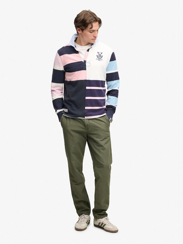 Superdry Green Tapered Washed Chinos - Image 1 of 5 Superdry Green Tapered Washed Chinos - Image 1 of 5
