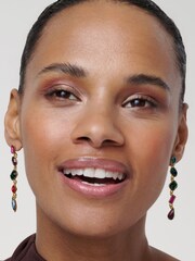 Ted Baker Multi Crystal Gold Tone Julianna: Jewel Chain Drop Earrings - Image 3 of 4